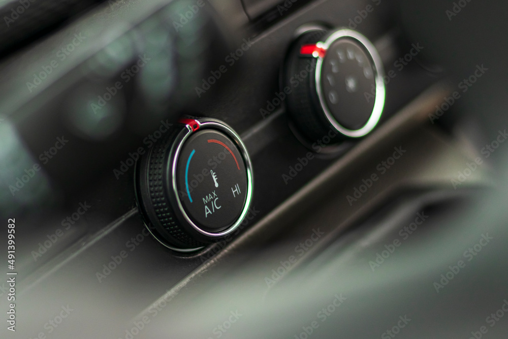 natural light. car dashboard. close-up of the cold regulator.