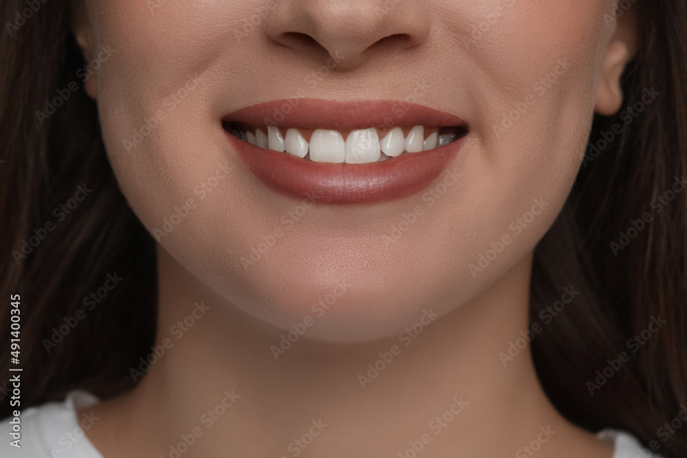 Young woman with healthy white teeth, closeup Young woman with healthy white teeth, closeup