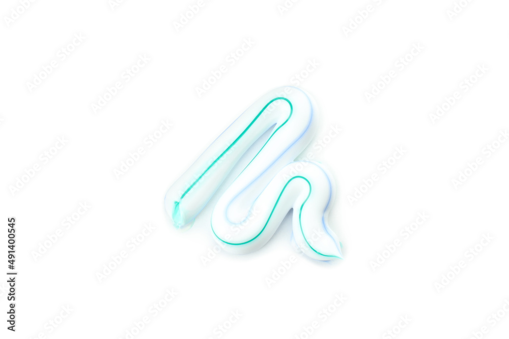 Toothpaste isolated on white background, close up Toothpaste isolated on white background, close up