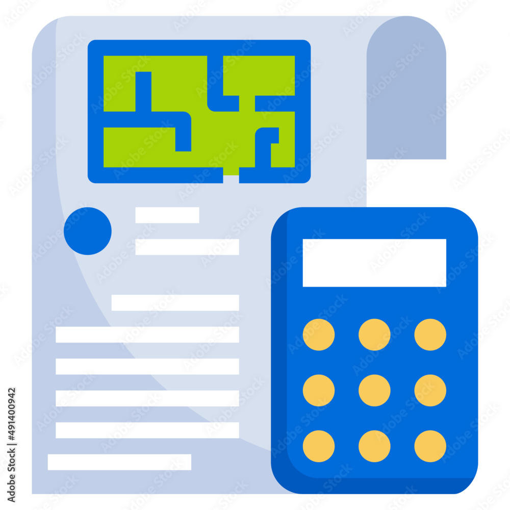 CALCULATIONS flat icon CALCULATIONS flat icon