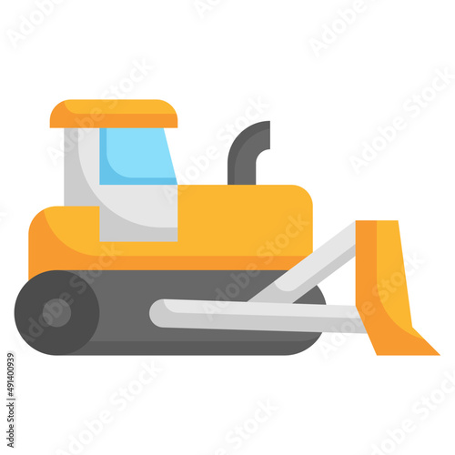 BULLDOZER flat icon