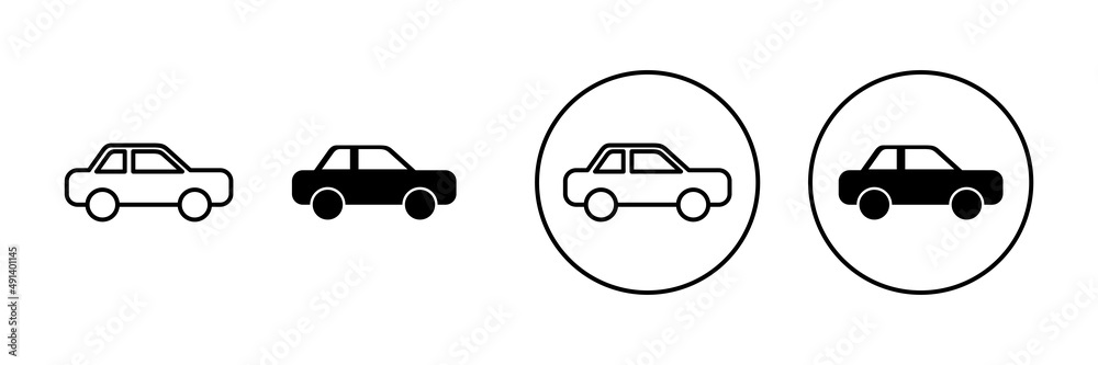 Car icons set. car sign and symbol. small sedan