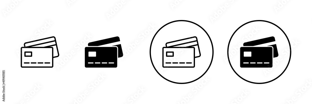 Credit card icons set. Credit card payment sign and symbol Credit card icons set. Credit card payment sign and symbol