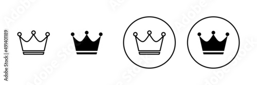 Crown icons set. crown sign and symbol