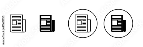 Newspaper icons set. news paper sign and symbolign