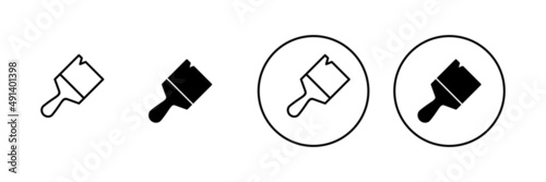 Paint icons set. paint brush sign and symbol. paint roller icon vector