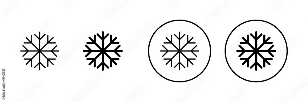 Snow icons set. snowflake sign and symbol