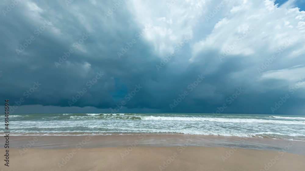 Heavy dark storm raining clouds over the sky 