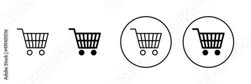 Shopping icons set. Shopping cart sign and symbol. Trolley icon