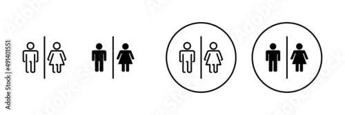 Toilet icons set. Girls and boys restrooms sign and symbol. bathroom sign. wc, lavatory