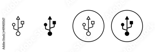 Usb icons set. Flash disk sign and symbol. flash drive sign.