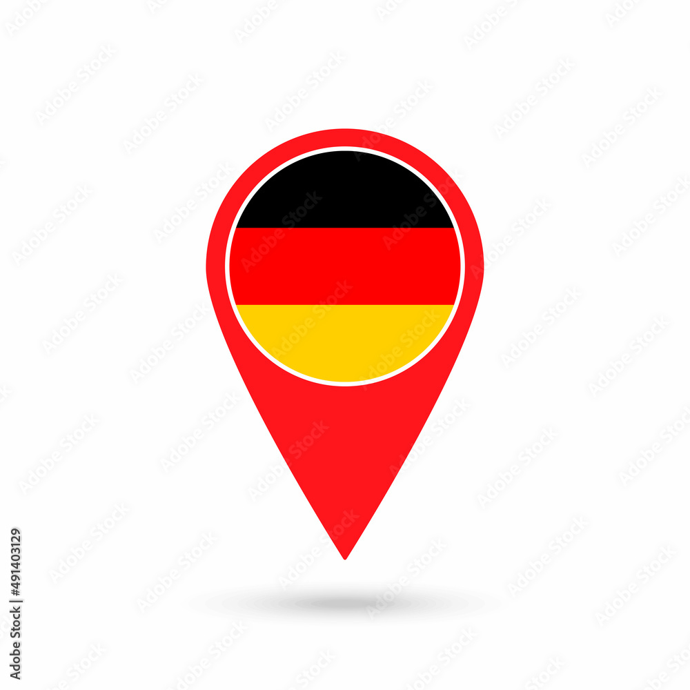 Map pointer with contry Germany. Germany flag. Vector illustration. Map pointer with contry Germany. Germany flag. Vector illustration.