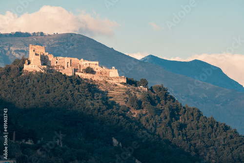 Arechi castle in Salerno at sunset
