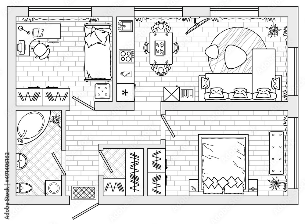 furniture layout floor plan kit