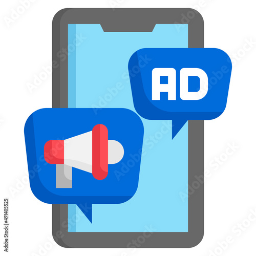SMARPHONE ADS flat icon