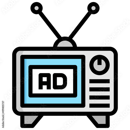 TELEVISION ADS Filled Outline