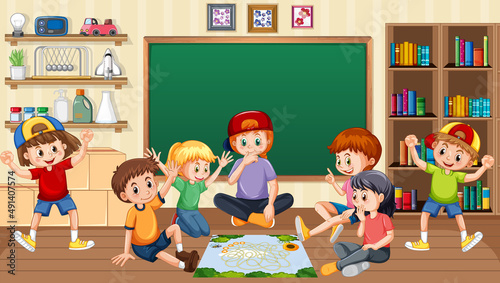 Children playing games in the room
