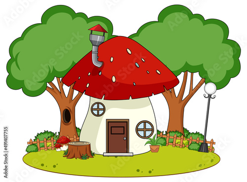 A simple house in nature background