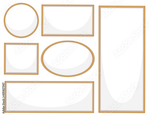 Set of wooden sign banner