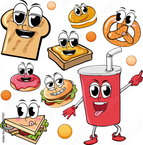 A various sweets on white background