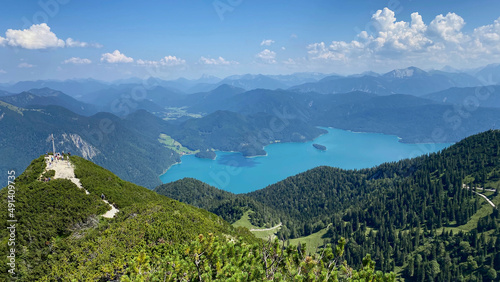 Blick von Herzogstand auf Walchensee