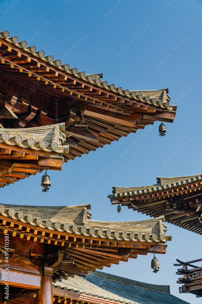 Detail view of the traditional Chinese architecture in Baoshan temple, an antique Buddhism temple in Shanghai, China. Detail view of the traditional Chinese architecture in Baoshan temple, an antique Buddhism temple in Shanghai, China.