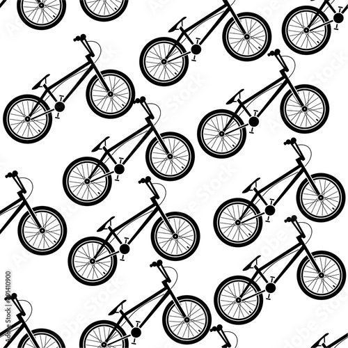 Bike. Seamless pattern with bicycle parts for print, web design. Vector image. 