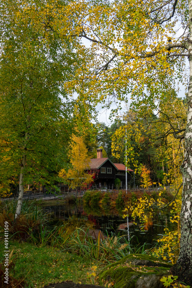 City park in the city of Falun, Dalarna, Sweded