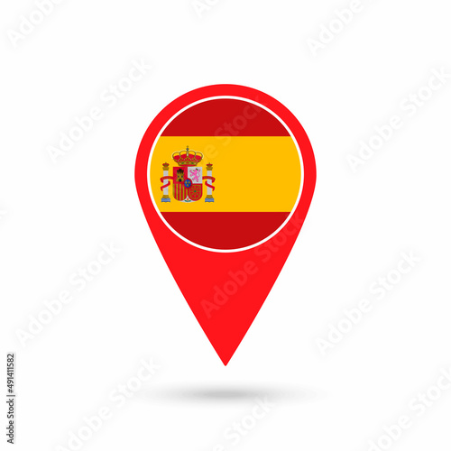 Free Download Map pointer with contry Spain. Spain flag. Vector illustration. - GFXLoad