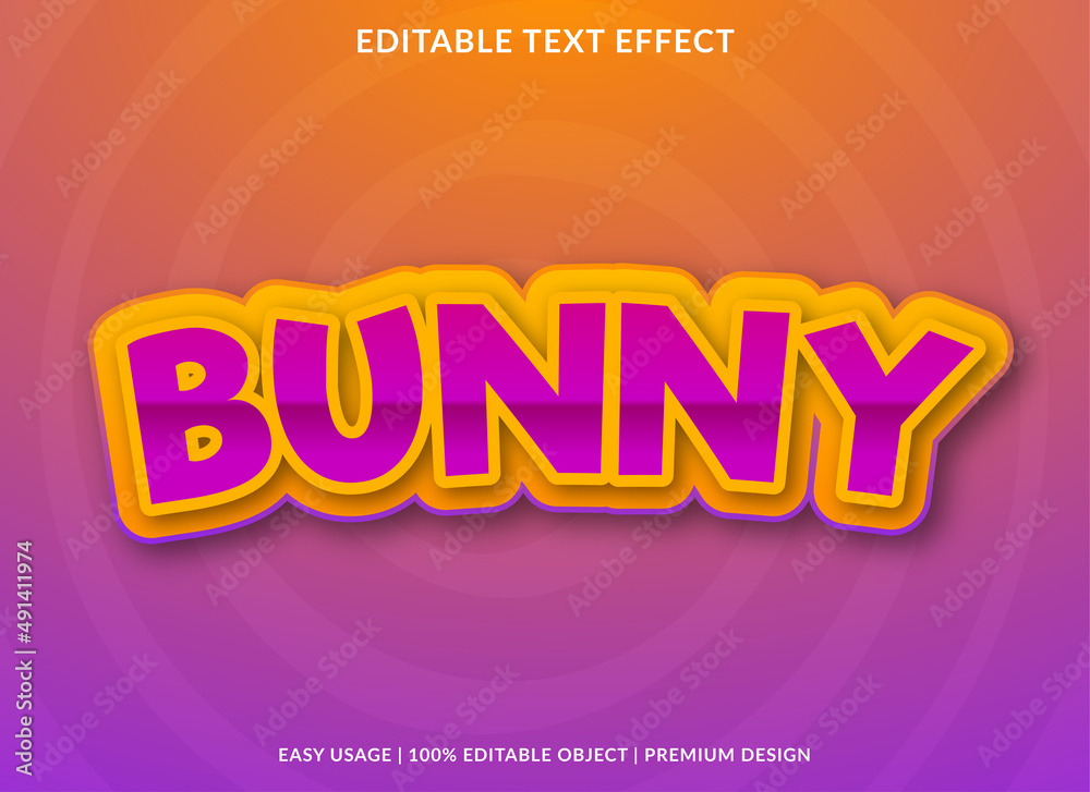 bunny text effect editable template with abstract style use for business logo and brand bunny text effect editable template with abstract style use for business logo and brand