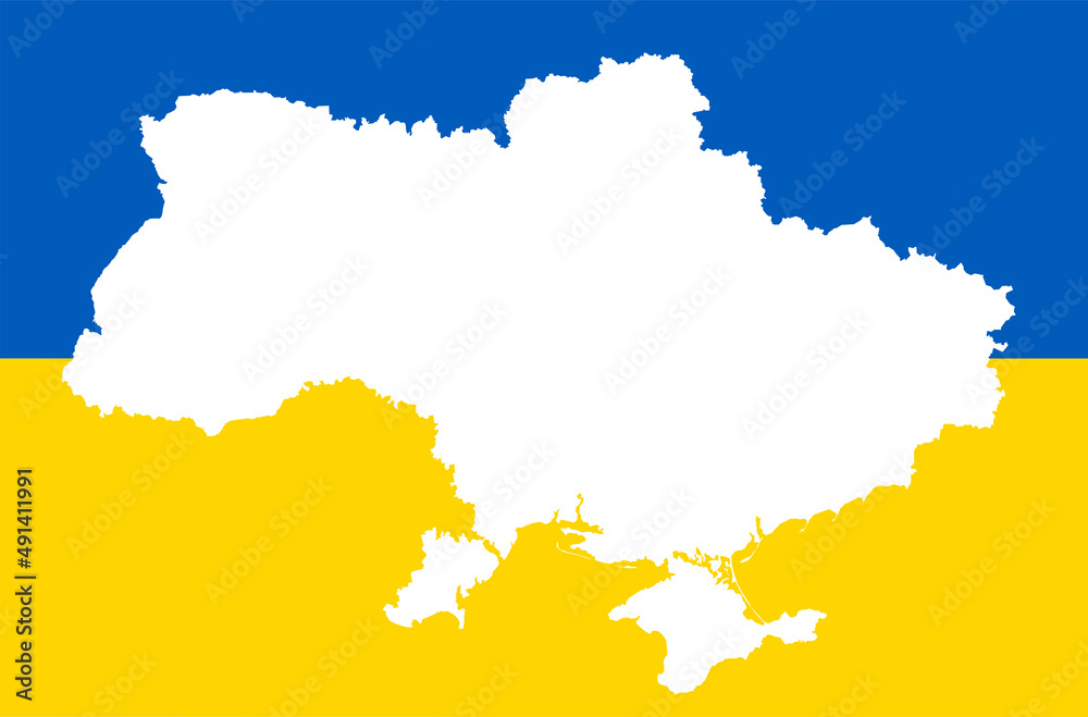 Obraz premium ukraine map silhouette with country colors