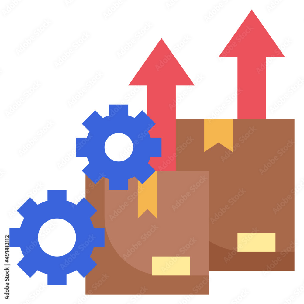 INCREASE PRODUCTIVITY flat icon INCREASE PRODUCTIVITY flat icon