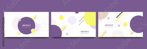 Abstract colorful Memphis flat geometric shapes background. Abstract composition with lines square dot triangle circle and wavy flat style. Design for poster, presentation, card, cover, banner.