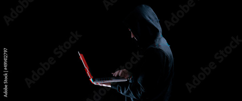 Fotografie, Obraz Hacker attack cyber security