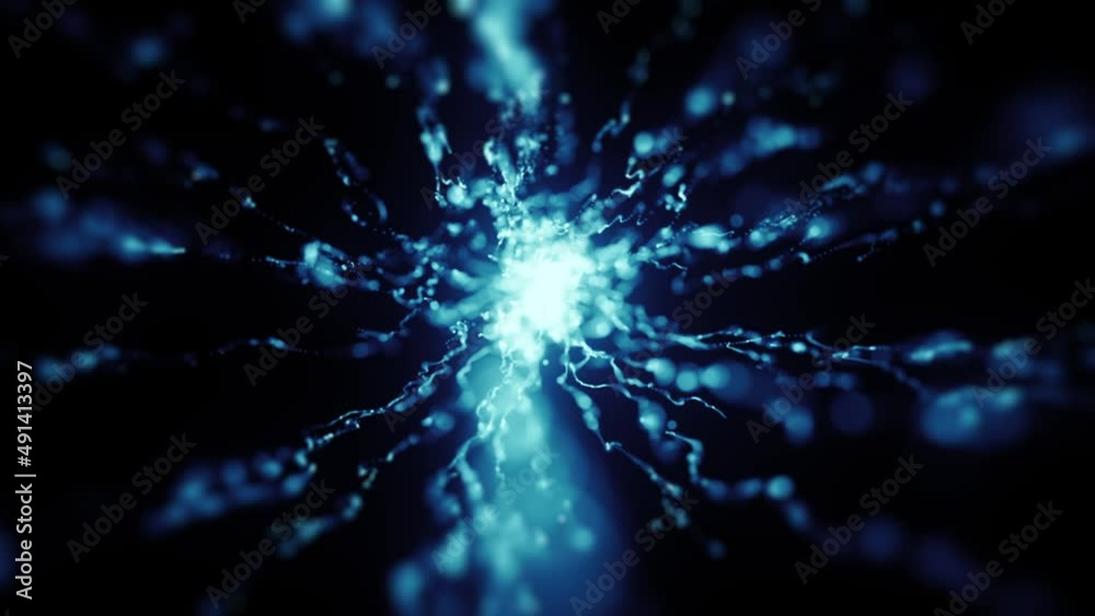 Shockwave Particles Opener Background Fx/ 4k animation of an abstract explosion background intro with shockwave stardust fractal particles
