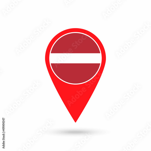 Free Download Map pointer with contry Latvia. Latvia flag. Vector illustration. - GFXLoad