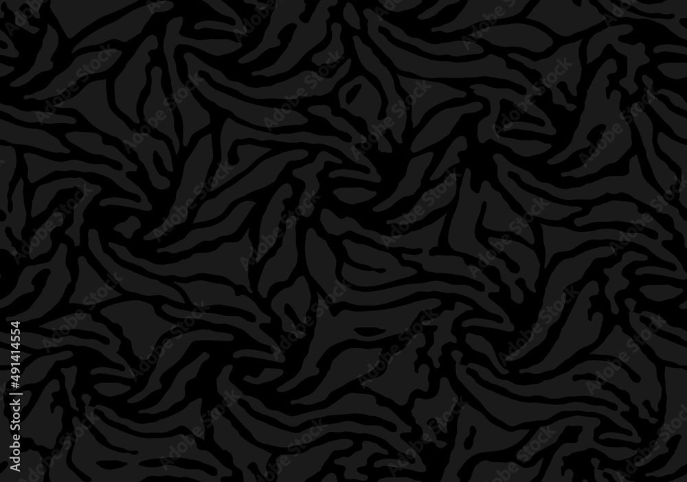 Camouflage pattern background seamless vector illustration. Classic clothing style masking camo repeat print. Dark grey and black color.
Camouflage pattern background seamless vector illustration. Classic clothing style masking camo repeat print. Dark grey and black color.
