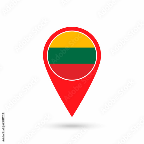 Free Download Map pointer with contry Lithuania. Lithuania flag. Vector illustration. - GFXLoad