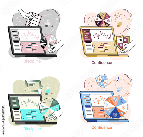 Self confidence concept. Person has private conversation metaphor. Brave confident. Trust property, reassuring partnerships, conviction. Protection of intellectual property. Confidential data