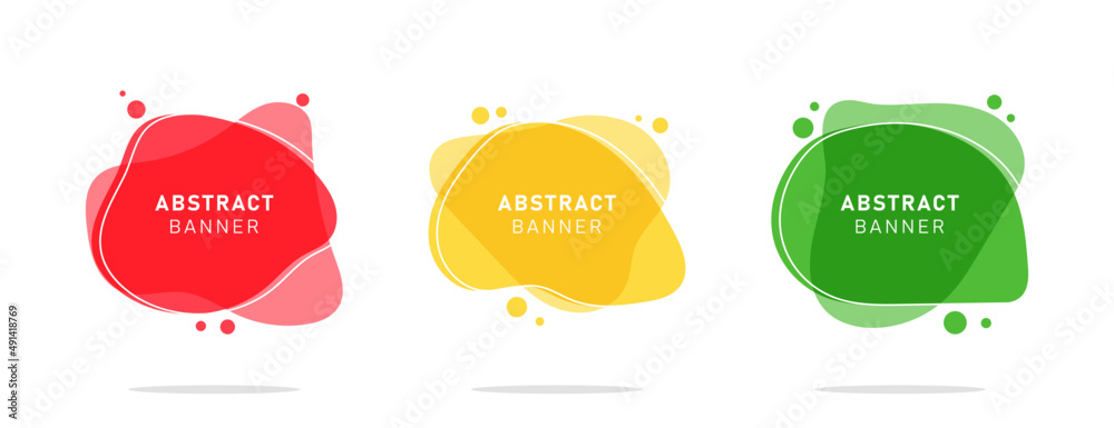 Set of modern flat abstract liquid blob banner Set of modern flat abstract liquid blob banner