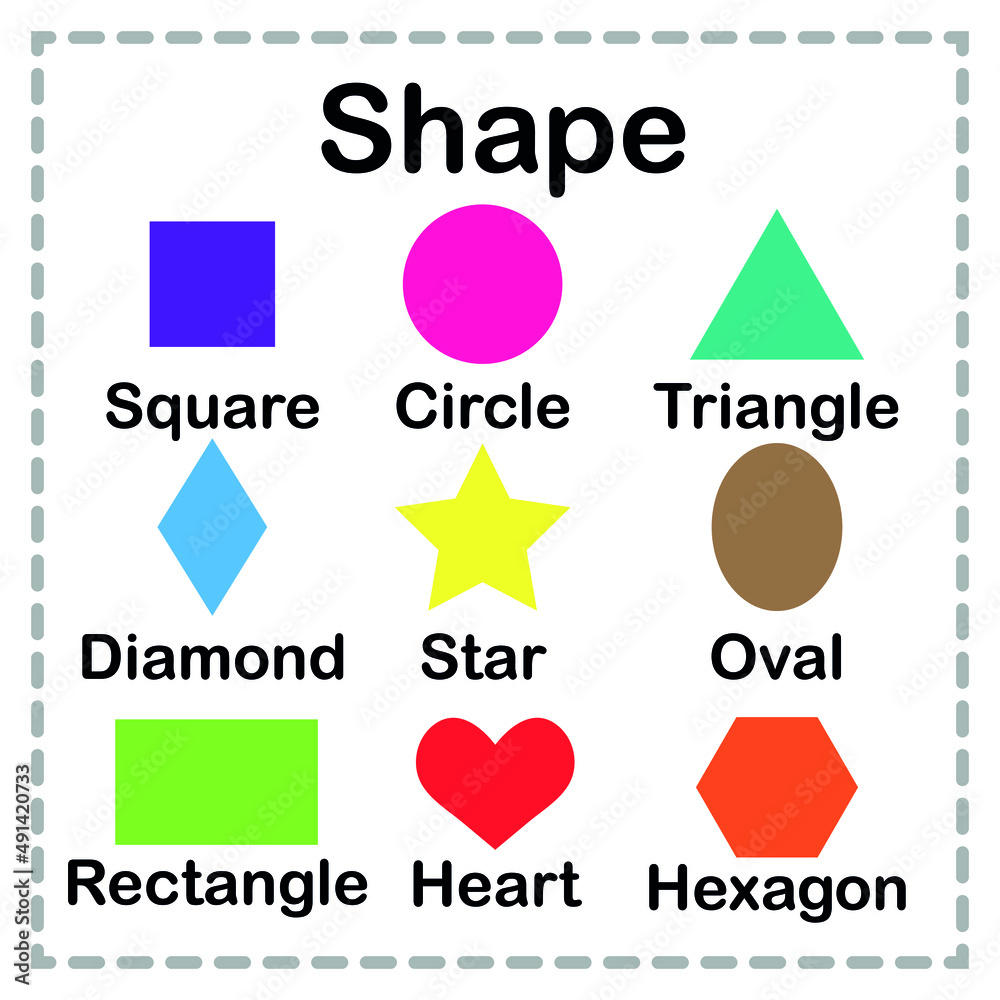 Shape chart vector image. shape flash card. Shape chart vector image. shape flash card.