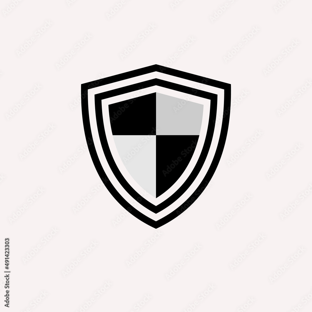 Trendy vector logo design template. Shield sign Trendy vector logo design template. Shield sign