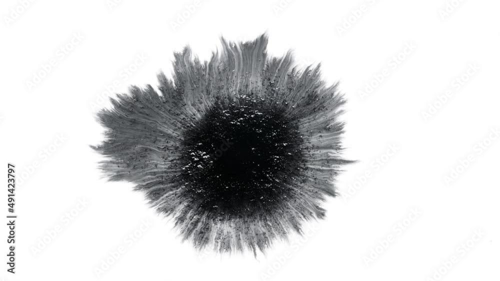 ink drop on real watercolor paper.  for ink reveal animation effects or masking. real black indian ink aquarelle