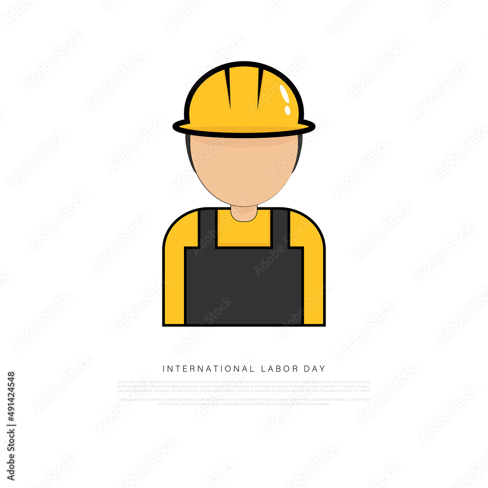 International Labor Day, vector illustration of worker isolated