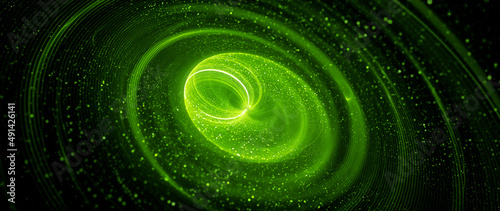 Green glowing spinning spreader abstract widescreen background