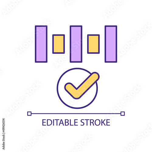 Repetition effect in graphic design RGB color icon. Color pattern in business logo. Corporate style. Isolated vector illustration. Simple filled line drawing. Editable stroke. Arial font used