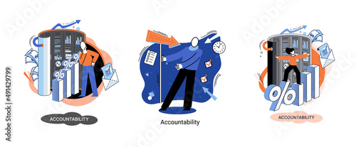 Financial administration, examiner conducts an audit checks statements in documents, accountability concept metaphor. Company tax and account. Capital markets, trading, e-commerce, accounting