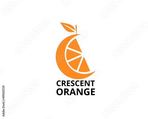 abstract crescent orange logo design