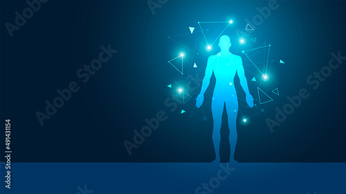 sistema immunitario, corpo umano, silhouette,  photo