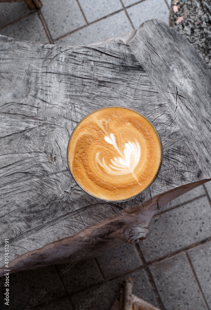 coffee cup on wooden table